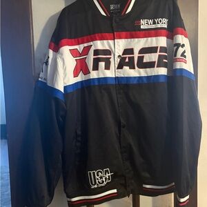 New York XRace Black Racing Bomber Jacket Mens